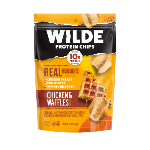 Wilde Protein Chips Chicken & Waffles flavor, 4oz bag, 12 pack