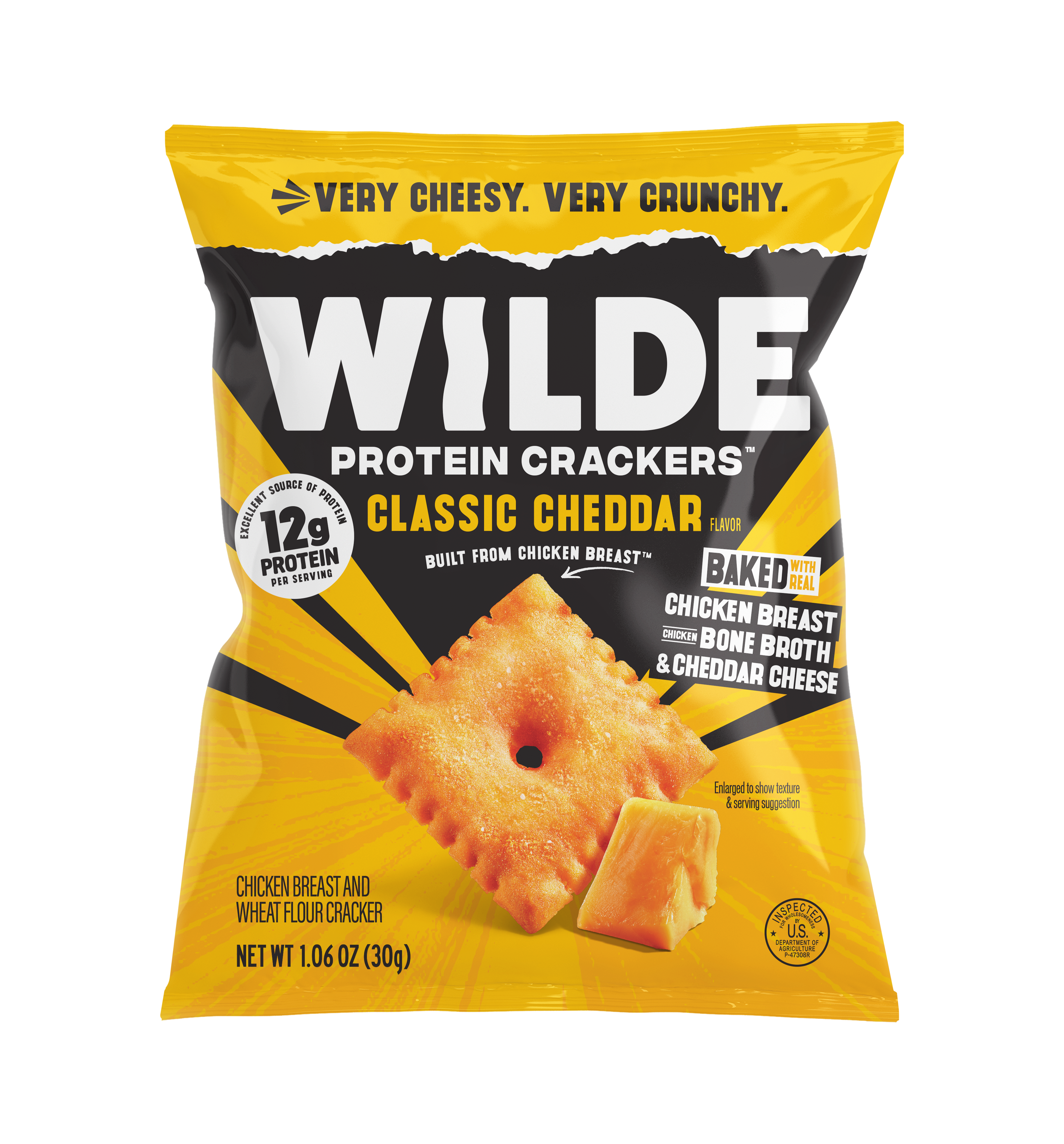 Classic Cheddar Protein Crackers - Chicken Crackers – Wilde Brands