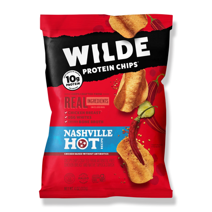 WILDE Protein Chips Nashville Hot flavor, 4oz bag, 10g protein, made with real ingredients